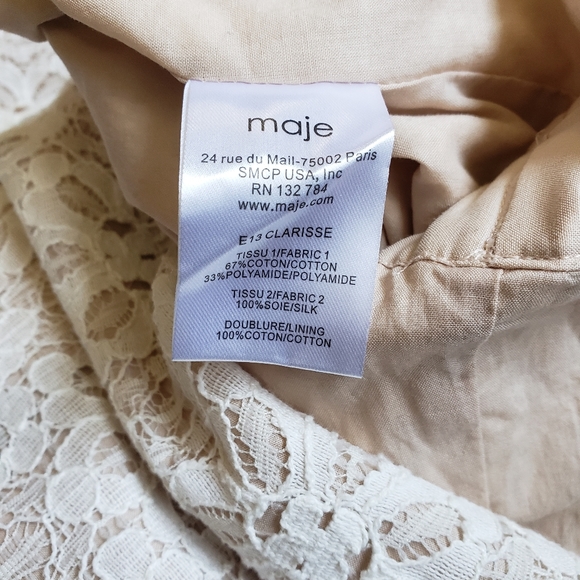 Maje Clarisse Creme Lace Romper - Picture 13 of 15